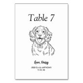 Einfache schwarz-weiße Hunde-Hochzeit Tischnummer (Vorderseite)