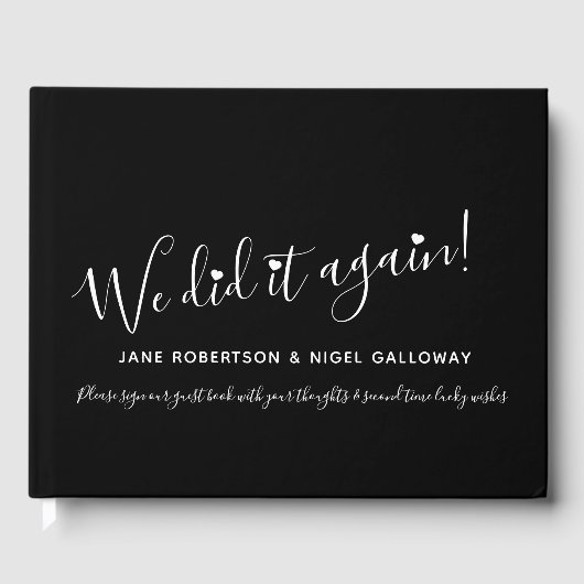 Einfache Schwarz-weiße, individuell angepasste Wie Gästebuch (Vorderseite)