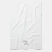 Einfache Schwarz-weiße individuelle Name-Textmonog Geschirrtuch (Vertikal)