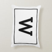 Einfache Schwarz-weiße Initialmonogramm Dekokissen (Rückseite(Vertikal))