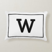 Einfache Schwarz-weiße Initialmonogramm Dekokissen (Rückseite)
