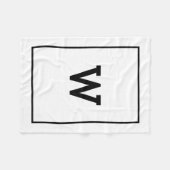 Einfache Schwarz-weiße Initialmonogramm Fleecedecke (Vorderseite (Horizontal))
