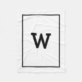 Einfache Schwarz-weiße Initialmonogramm Fleecedecke (Vorderseite)