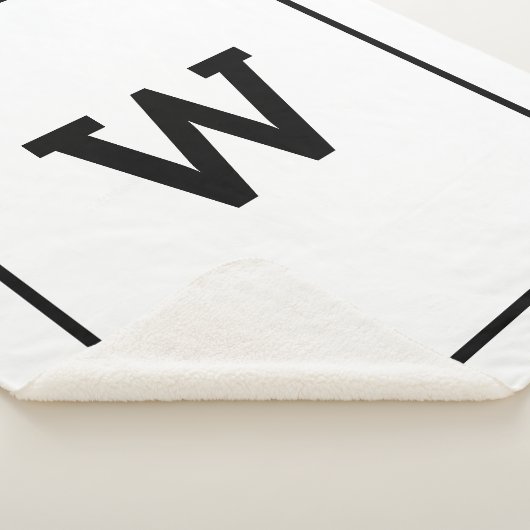 Einfache Schwarz-weiße Initialmonogramm Sherpadecke (3/4)