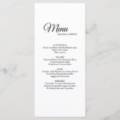 Einfache Schwarz-weiße Kalligrafie-Abendkarte Menükarte (Vorderseite)