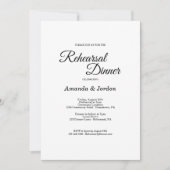 Einfache Schwarz-weiße Kalligraphie Probe Abendess Einladung (Vorderseite)