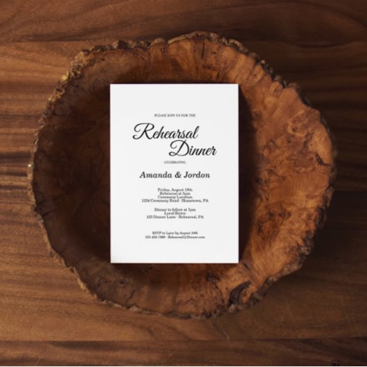 Einfache Schwarz-weiße Kalligraphie Probe Abendess Einladung