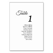 Einfache Schwarz-weiße Kalligraphie-Tischnummer Tischnummer (Vorderseite)
