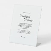 Einfache Schwarz-weiße Kalligraphie Unplugged Zere Sockelschild (Vorderseite)