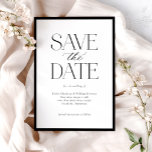 Einfache Schwarz-weiße Kalligraphieschrift Save The Date<br><div class="desc">Einfaches Schwarz-weißes Kalligraphieskript verfügt Save the Date über einen fett gestreiften Rahmen,  der moderne Schrift umgibt,  die auch Kalligraphie-Skripte enthält.</div>