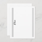 Einfache Schwarz-weiße, klassische, doppelwandige Mitteilungskarte (Vorne/Hinten)