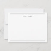 Einfache Schwarz-weiße, klassische, doppelwandige  Mitteilungskarte (Vorderseite)