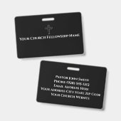 Einfache Schwarz-weiße Kontur Ausweis (Vorder- & Rückseite)