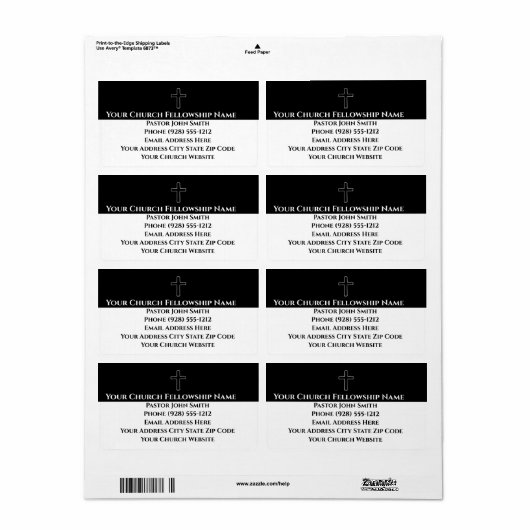 Einfache Schwarz-weiße Kontur-Kirchenkennzeichen (Vorne)