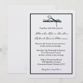 Einfache Schwarz-weiße Krawatte Die Knot Hochzeit  Einladung (Vorne/Hinten)