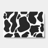 Einfache Schwarz-weiße Kuh Spots Tier Ausweis (Rückseite)