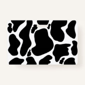 Einfache Schwarz-weiße Kuh Spots Tier Ausweis (Rückseite)