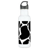 Einfache Schwarz-weiße Kuh Spots Tier Edelstahlflasche (Vorderseite)