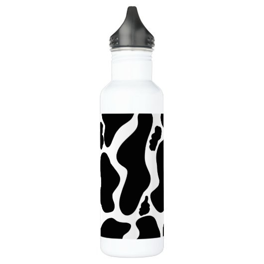 Einfache Schwarz-weiße Kuh Spots Tier Edelstahlflasche (Links)