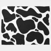 Einfache Schwarz-weiße Kuh Spots Tier Fleecedecke (Vorderseite (Horizontal))