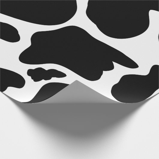 Einfache Schwarz-weiße Kuh Spots Tier Geschenkpapier (Ecke)