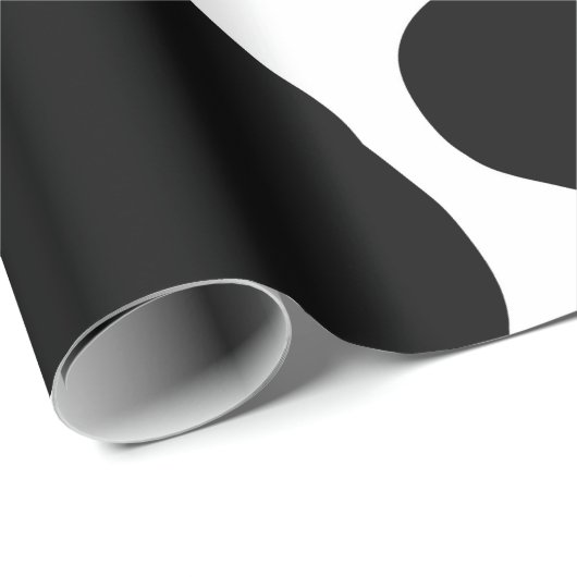 Einfache Schwarz-weiße Kuh Spots Tier Geschenkpapier (Rolleneckpunkt)
