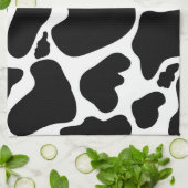 Einfache Schwarz-weiße Kuh Spots Tier Geschirrtuch (Gefaltet)