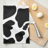Einfache Schwarz-weiße Kuh Spots Tier Geschirrtuch (Viertel Falte)