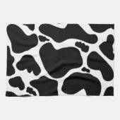 Einfache Schwarz-weiße Kuh Spots Tier Geschirrtuch (Horizontal)