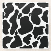 Einfache Schwarz-weiße Kuh Spots Tier Glasuntersetzer (Vorderseite)