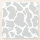 Einfache Schwarz-weiße Kuh Spots Tier Glasuntersetzer (Rückseite)