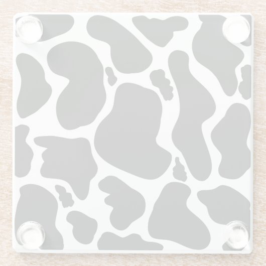 Einfache Schwarz-weiße Kuh Spots Tier Glasuntersetzer (Rückseite)