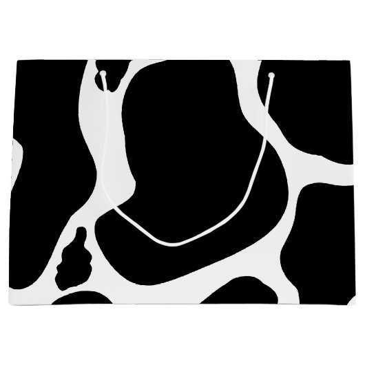 Einfache Schwarz-weiße Kuh Spots Tier Große Geschenktüte (Vorderseite)