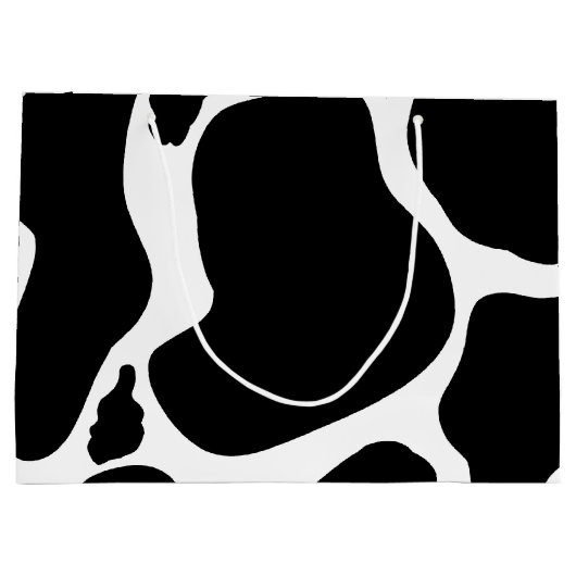 Einfache Schwarz-weiße Kuh Spots Tier Große Geschenktüte (Rückseite)