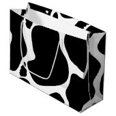 Einfache Schwarz-weiße Kuh Spots Tier Große Geschenktüte (Vorderseite Schrägansicht)