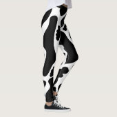 Einfache Schwarz-weiße Kuh Spots Tier Leggings (Rechts)