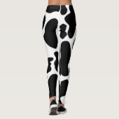 Einfache Schwarz-weiße Kuh Spots Tier Leggings (Rückseite)