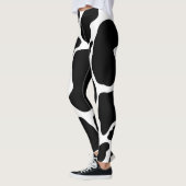 Einfache Schwarz-weiße Kuh Spots Tier Leggings (Links)