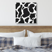Einfache Schwarz-weiße Kuh Spots Tier Leinwanddruck (Insitu (Schlafzimmer))