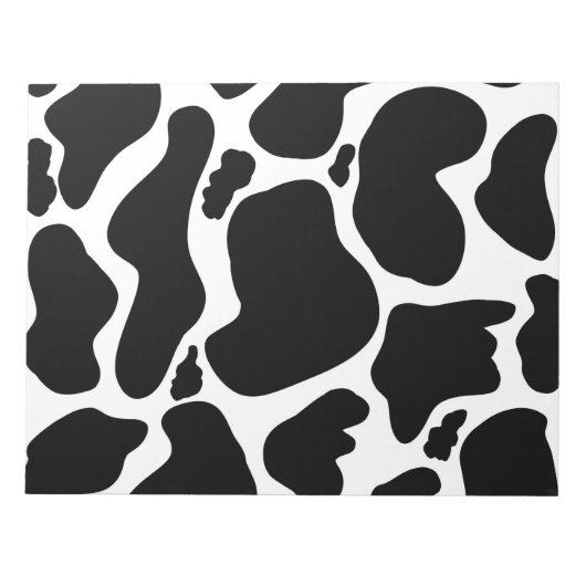 Einfache Schwarz-weiße Kuh Spots Tier Notizblock (Vorderseite)