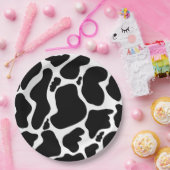Einfache Schwarz-weiße Kuh Spots Tier Pappteller (Party)