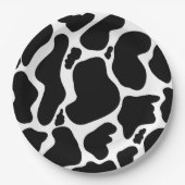 Einfache Schwarz-weiße Kuh Spots Tier Pappteller (Vorderseite)