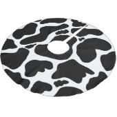 Einfache Schwarz-weiße Kuh Spots Tier Polyester Weihnachtsbaumdecke (Schrägansicht)