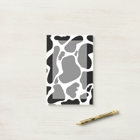 Einfache Schwarz-weiße Kuh Spots Tier Post-it Klebezettel (Auf Schreibtisch)