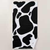 Einfache Schwarz-weiße Kuh Spots Tier Strandtuch (Vorderseite)