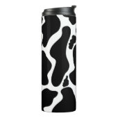 Einfache Schwarz-weiße Kuh Spots Tier Thermosbecher (Nach links gedreht)