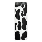 Einfache Schwarz-weiße Kuh Spots Tier Thermosbecher (Rückseite)