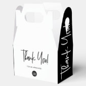 Einfache Schwarz-weiße Kundenempfehlung für Logos Geschenkschachtel (Geöffnet)