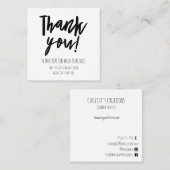 Einfache Schwarz-weiße Kundenvergütung Vielen Dank Quadratische Visitenkarte (Vorne/Hinten)