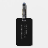 Einfache Schwarz-weiße Linien Blue Bold Monogram Gepäckanhänger (Rückseite vertikal)